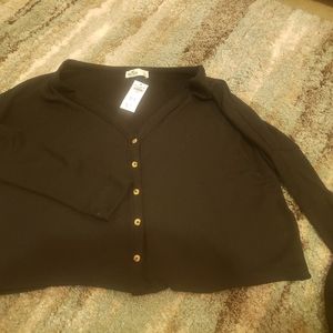 Black cropped ribbed Hollister sweater